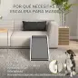 Rampa para Mascotas de Madera con Alfombra Antideslizante para Perros Pequeños o Mayores 125x40x35,5 cm Blanco y Gris Rampa para Mascotas de Madera con Alfombra Antideslizante para Perros Pequeños o Mayores 125x40x35,5 cm Blanco y Gris
