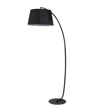 Lámpara de Pie Arco con Pantalla de Tela para Salón con Casquillo E27 (Bombilla no Incluida) Interruptor de Pedal Negro