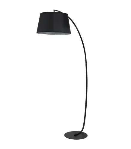 Lámpara de Pie Arco con Pantalla de Tela para Salón con Casquillo E27 (Bombilla no Incluida) Interruptor de Pedal Negro