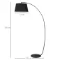 Lámpara de Pie Arco con Pantalla de Tela para Salón con Casquillo E27 (Bombilla no Incluida) Interruptor de Pedal Negro Lámpara de Pie Arco con Pantalla de Tela para Salón con Casquillo E27 (Bombilla no Incluida) Interruptor de Pedal Negro
