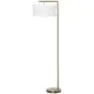 Lámpara de Pie con Pantalla de Tela Lámpara de Pie para Salón con Casquillo E27 (Bombilla no Incluida) Dorado y Blanco