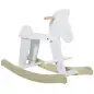 Caballito Balancín para Bebés Caballo Balancín con Base de Madera Diseño Clásico para Niños de 1-3 Años Blanco