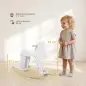 Caballito Balancín para Bebés Caballo Balancín con Base de Madera Diseño Clásico para Niños de 1-3 Años Blanco