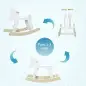 Caballito Balancín para Bebés Caballo Balancín con Base de Madera Diseño Clásico para Niños de 1-3 Años Blanco