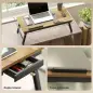 Mesa Reclinable para Cama y Sofá Bandeja Plegable con Cajón Lateral para Ordenador Portátil Libros Cinco Alturas Roble Mesa Reclinable para Cama y Sofá Bandeja Plegable con Cajón Lateral para Ordenador Portátil Libros Cinco Alturas Roble