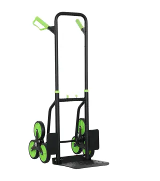 Carretilla Plegable para Escalera con Ruedas Carga 120kg Carretilla de Mano Portátil para Entrega Almacenes Verde
