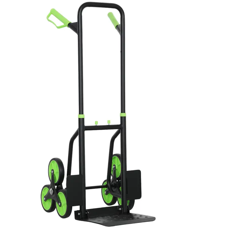 Carretilla Plegable para Escalera con Ruedas Carga 120kg Carretilla de Mano Portátil para Entrega Almacenes Verde