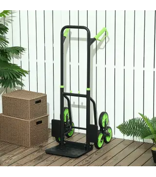 Carretilla Plegable para Escalera con Ruedas Carga 120kg Carretilla de Mano Portátil para Entrega Almacenes Verde
