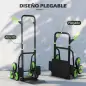 Carretilla Plegable para Escalera con Ruedas Carga 120kg Carretilla de Mano Portátil para Entrega Almacenes Verde