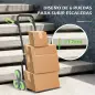 Carretilla Plegable para Escalera con Ruedas Carga 120kg Carretilla de Mano Portátil para Entrega Almacenes Verde