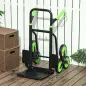 Carretilla Plegable para Escalera con Ruedas Carga 120kg Carretilla de Mano Portátil para Entrega Almacenes Verde