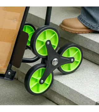 Carretilla Plegable para Escalera con Ruedas Carga 120kg Carretilla de Mano Portátil para Entrega Almacenes Verde