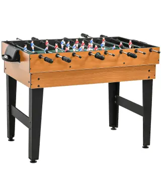 Mesa Multijuegos 4 en 1 con Futbolín Billar Hockey de Mesa y Ping-pong para Niños y Adultos 107x61x84,5 cm Natural