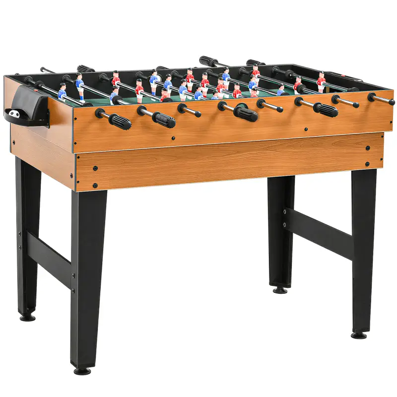 Mesa Multijuegos 4 en 1 con Futbolín Billar Hockey de Mesa y Ping-pong para Niños y Adultos 107x61x84,5 cm Natural