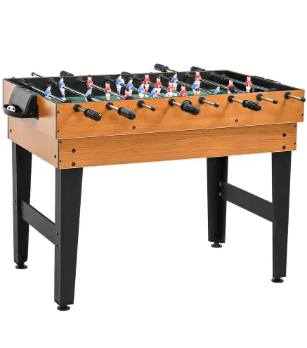 Mesa Multijuegos 4 en 1 con Futbolín Billar Hockey de Mesa y Ping-pong para Niños y Adultos 107x61x84,5 cm Natural