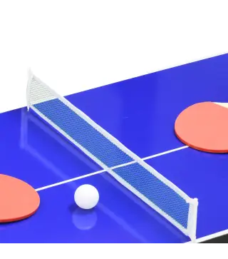 Mesa Multijuegos 4 en 1 con Futbolín Billar Hockey de Mesa y Ping-pong para Niños y Adultos 107x61x84,5 cm Natural