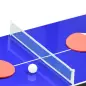 Mesa Multijuegos 4 en 1 con Futbolín Billar Hockey de Mesa y Ping-pong para Niños y Adultos 107x61x84,5 cm Natural