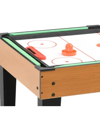 Mesa Multijuegos 4 en 1 con Futbolín Billar Hockey de Mesa y Ping-pong para Niños y Adultos 107x61x84,5 cm Natural