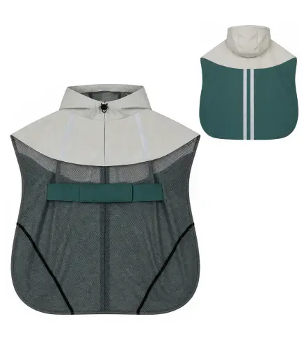 Impermeable para Perros con Capucha Chubasquero Agujero para Correa Tiras Reflectantes Perros Grandes 20-30 kg L Verde