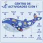 Tablero Sensorial Montessori Tema Ballena Busy Board Panel Sensorial Montessori 13 en 1 para Niños +2 Años Azul