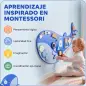 Tablero Sensorial Montessori Tema Ballena Busy Board Panel Sensorial Montessori 13 en 1 para Niños +2 Años Azul