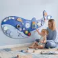 Tablero Sensorial Montessori Tema Ballena Busy Board Panel Sensorial Montessori 13 en 1 para Niños +2 Años Azul