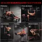 Estación de Musculación Plegable Altura Ajustable con Barra de Dominadas Banco Reclinable para Gimnasio Negro y Rojo