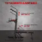 Estación de Musculación Plegable Altura Ajustable con Barra de Dominadas Banco Reclinable para Gimnasio Negro y Rojo