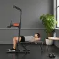 Estación de Musculación Plegable Altura Ajustable con Barra de Dominadas Banco Reclinable para Gimnasio Negro y Rojo