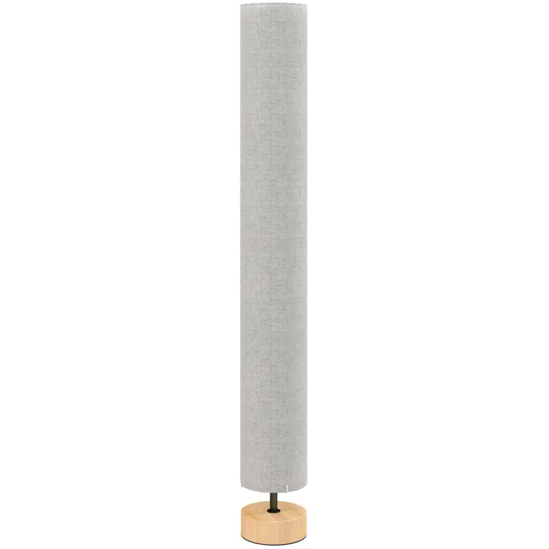 Lámpara de Pie Lámpara de Salón con Casquillo Máx. 40 W E27 Pantalla de Lino y Marco de Metal Ø15x120 cm Gris