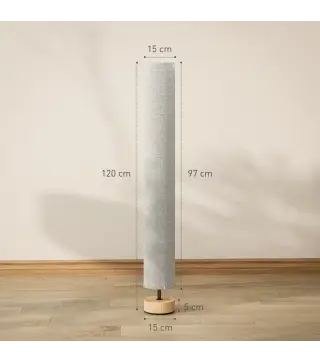 Lámpara de Pie Lámpara de Salón con Casquillo Máx. 40 W E27 Pantalla de Lino y Marco de Metal Ø15x120 cm Gris