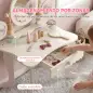 Tocador de Maquillaje Niñas con Taburete Espejos Giratorios Cajón 6 Accesorios Bandejas Laterales para +3 Años Rosa