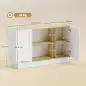 Aparador Moderno con 2 Estantes Abiertos y 2 Puertas de Cierre Suave para Comedor Salón 133x35x79,7 cm Natural y Blanco Aparador Moderno con 2 Estantes Abiertos y 2 Puertas de Cierre Suave para Comedor Salón 133x35x79,7 cm Natural y Blanco