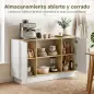 Aparador Moderno con 2 Estantes Abiertos y 2 Puertas de Cierre Suave para Comedor Salón 133x35x79,7 cm Natural y Blanco Aparador Moderno con 2 Estantes Abiertos y 2 Puertas de Cierre Suave para Comedor Salón 133x35x79,7 cm Natural y Blanco
