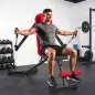 Banco de Pesas Plegable con Bandas de Resistencia Respaldo Ajustable Plano/Inclinación/Declive para Casa Gimnasio Rojo