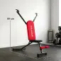Banco de Pesas Plegable con Bandas de Resistencia Respaldo Ajustable Plano/Inclinación/Declive para Casa Gimnasio Rojo