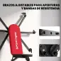 Banco de Pesas Plegable con Bandas de Resistencia Respaldo Ajustable Plano/Inclinación/Declive para Casa Gimnasio Rojo