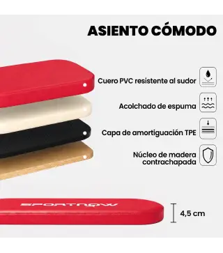 Banco de Pesas Plegable con Bandas de Resistencia Respaldo Ajustable Plano/Inclinación/Declive Extensión de Piernas