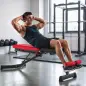 Banco de Pesas Plegable con Bandas de Resistencia Respaldo Ajustable Plano/Inclinación/Declive para Casa Gimnasio Rojo
