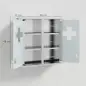 Botiquín de Pared con Cerradura Puertas de Cristal Estantes y 2 Llaves para Baño Cocina 46x12x48 cm Plateado Botiquín de Pared con Cerradura Puertas de Cristal Estantes y 2 Llaves para Baño Cocina 46x12x48 cm Plateado