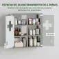 Botiquín de Pared con Cerradura Puertas de Cristal Estantes y 2 Llaves para Baño Cocina 46x12x48 cm Plateado Botiquín de Pared con Cerradura Puertas de Cristal Estantes y 2 Llaves para Baño Cocina 46x12x48 cm Plateado