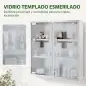 Botiquín de Pared con Cerradura Puertas de Cristal Estantes y 2 Llaves para Baño Cocina 46x12x48 cm Plateado Botiquín de Pared con Cerradura Puertas de Cristal Estantes y 2 Llaves para Baño Cocina 46x12x48 cm Plateado