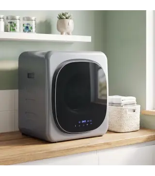 Secadora de Evacuación 2,5 kg 800W con Pantalla Táctil Control de Tiempo y Temperatura Función Antiarrugas Plata