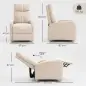 Sillón Reclinable Manual hasta 135° Tapizado en Lino Reposapiés Muelles Ensacados Respaldo Alto y Patas de Madera Beige Sillón Reclinable Manual hasta 135° Tapizado en Lino Reposapiés Muelles Ensacados Respaldo Alto y Patas de Madera Beige