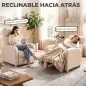 Sillón Reclinable Manual hasta 135° Tapizado en Lino Reposapiés Muelles Ensacados Respaldo Alto y Patas de Madera Beige Sillón Reclinable Manual hasta 135° Tapizado en Lino Reposapiés Muelles Ensacados Respaldo Alto y Patas de Madera Beige