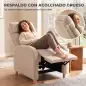 Sillón Reclinable Manual hasta 135° Tapizado en Lino Reposapiés Muelles Ensacados Respaldo Alto y Patas de Madera Beige Sillón Reclinable Manual hasta 135° Tapizado en Lino Reposapiés Muelles Ensacados Respaldo Alto y Patas de Madera Beige