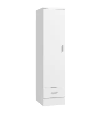 Armario Dormitorio Moderno Armario Ropero con Barra para Colgar Cajón Estante Superior 40x52x170 cm Blanco