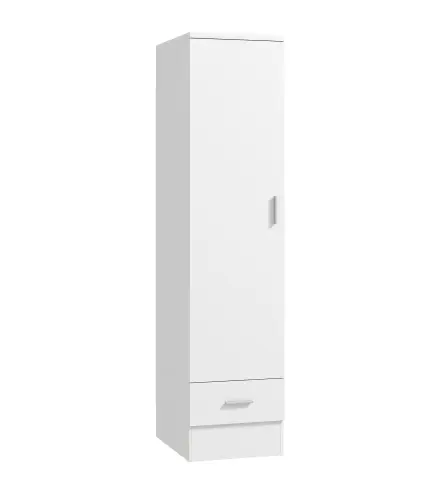 Armario Dormitorio Moderno Armario Ropero con Barra para Colgar Cajón Estante Superior 40x52x170 cm Blanco