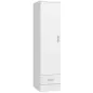 Armario Dormitorio Moderno Armario Ropero con Barra para Colgar Cajón Estante Superior 40x52x170 cm Blanco