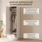 Armario Dormitorio Moderno Armario Ropero con Barra para Colgar Cajón Estante Superior 40x52x170 cm Blanco
